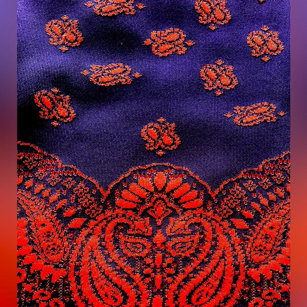 Robert Carvalli $1150. NWT Stunning Top Sz EU 38 Royal Blue & Burnt Orange - Picture 5 of 16